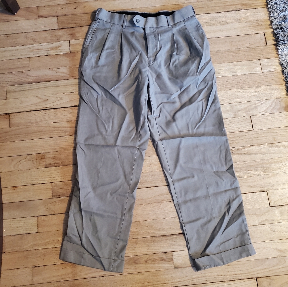 Men's Stafford Khaki Cuffed Dress Pants, size 34x30
